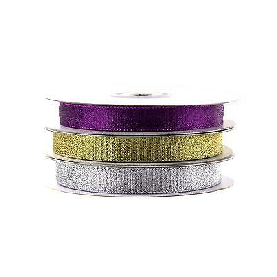 Metallic Taffeta Christmas Ribbon, 3/8-inch, 25-yard