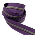 Midnight Purple  | #5 Antique Gold Zipper by the Yard - 3 Yard Singles