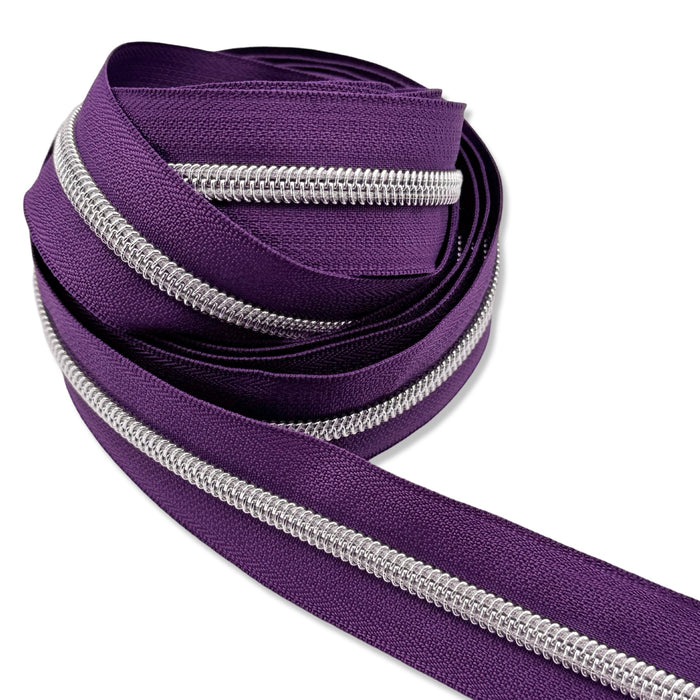 Midnight Purple  | #5 Nickel Zipper by the Yard - 3 Yard Singles