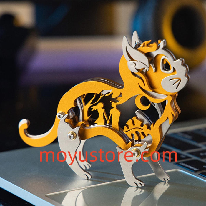 Mini 3D Metal Ragdoll Cat Assembly Model Building Kit for Kids Cat Lover Gift