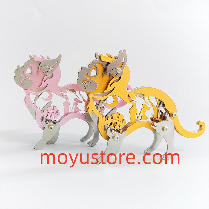 Mini 3D Metal Ragdoll Cat Assembly Model Building Kit for Kids Cat Lover Gift