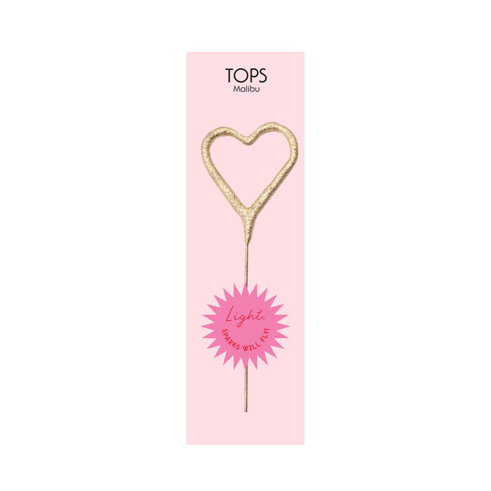 tops malibu mini gold sparkler heart on pink card
