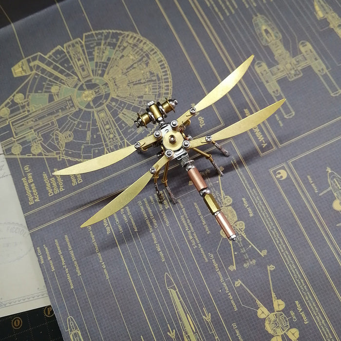 Miniature Steampunk Brass Fruit Fly Spider Ant Dragonfly Butterfly Metal Model Kits