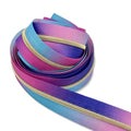 Mixed Berry Ombré | #3 Light Gold Zipper by the Yard - 3 Yard Singles