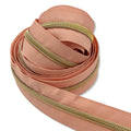 Monticello Peach  | #5 Light Gold Zipper by the Yard - 3 Yard Singles