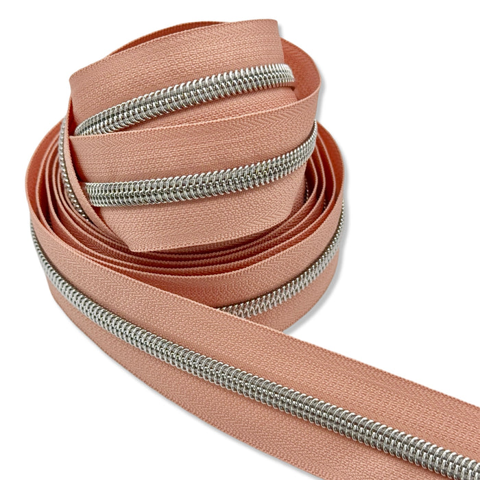 Monticello Peach  | #5 Nickel Zipper by the Yard - 3 Yard Singles