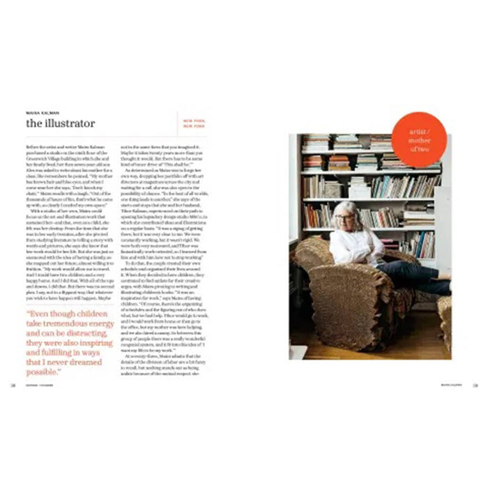 Mother / Founder book sample page with illustrator Maura Kalman.