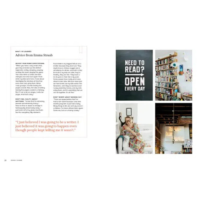 Mother / Founder book sample page with Emma Straub.