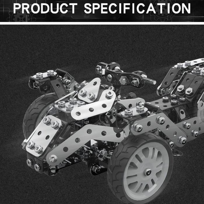Motorcycle Assembly Model DIY Inverted Tricycle Puzzle Toy Stainless Steel Screw Kit 498Pcs