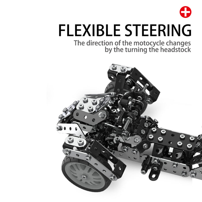 Motorcycle Assembly Model DIY Inverted Tricycle Puzzle Toy Stainless Steel Screw Kit 498Pcs