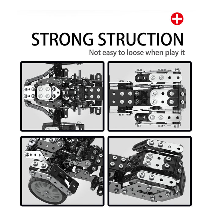 Motorcycle Assembly Model DIY Inverted Tricycle Puzzle Toy Stainless Steel Screw Kit 498Pcs