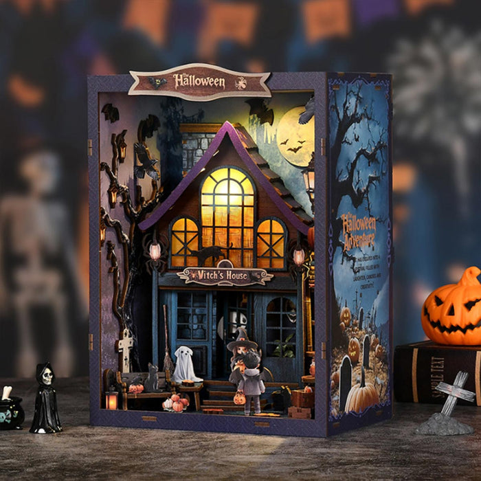 Mystery Witch’s House 3D Wooden DIY Book Hook Kit – Build Your Own Halloween Story
