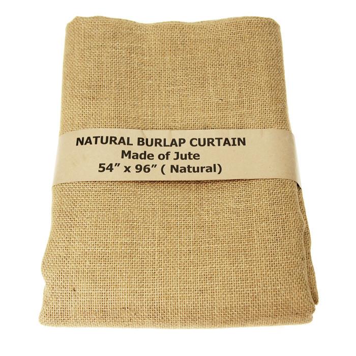 Natural Burlap Window Curtain, 96-inch