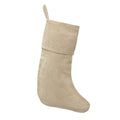 Natural Plain Linen Christmas Stockings, 16-inch, 6-Piece