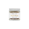 Need Sleep aromatherapy inhaler in a glass jar, front view, on a white background.