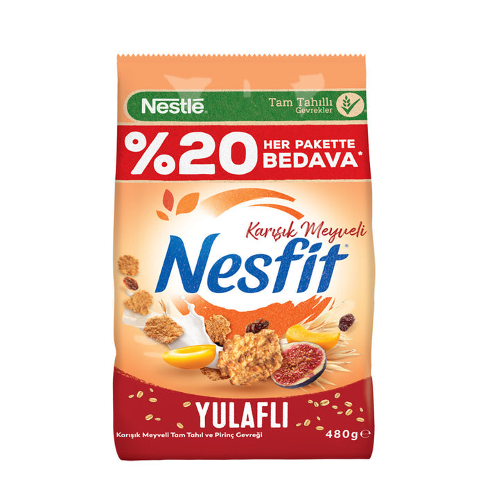 Start your morning with the balanced crunch of Nesfit Mixed Fruit Cereal.