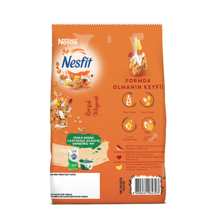 Start your morning with the balanced crunch of Nesfit Mixed Fruit Cereal.