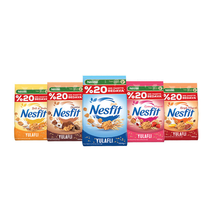 Start your morning with the balanced crunch of Nesfit Mixed Fruit Cereal.