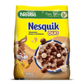 Nesquik Duo Milk Chocolate Wheat and Corn Cereal brings together crunchy wheat and corn pieces coated with delicious cocoa and milk flavors for a fun and satisfying breakfast.