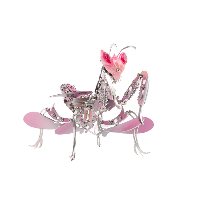 Orchid Mantis 3D DIY Mechanical Metal Insect Model Kit 100+ PCS Creative Trendy Display Pink
