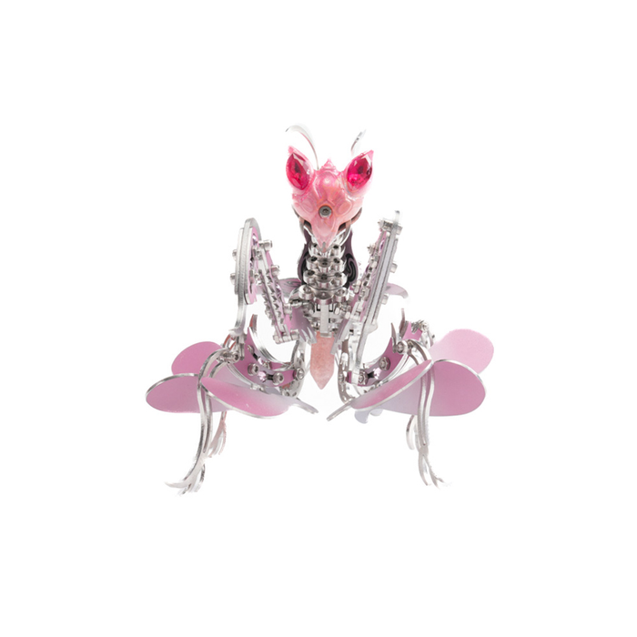 Orchid Mantis 3D DIY Mechanical Metal Insect Model Kit 100+ PCS Creative Trendy Display Pink