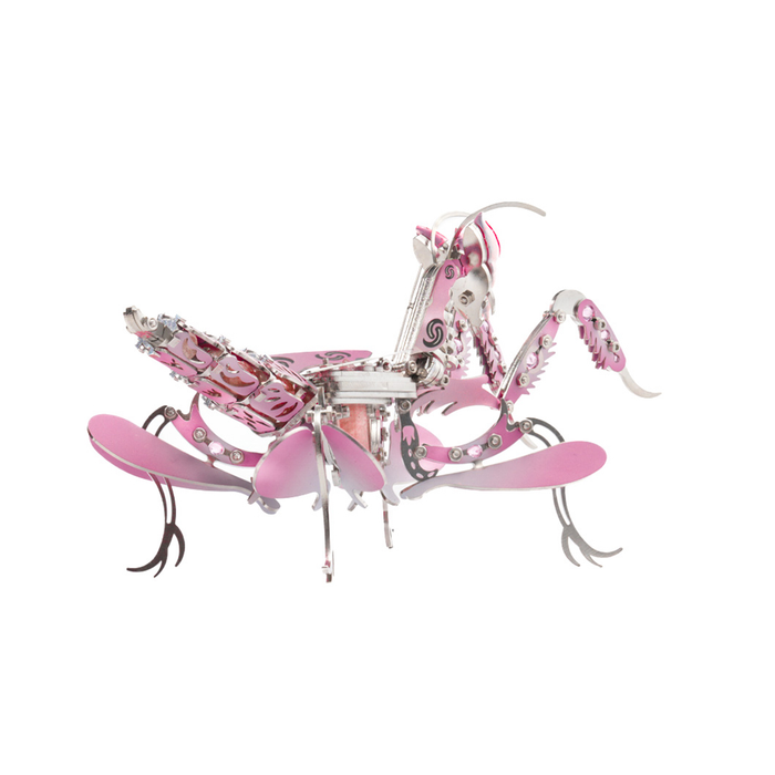 Orchid Mantis 3D DIY Mechanical Metal Insect Model Kit 100+ PCS Creative Trendy Display Pink