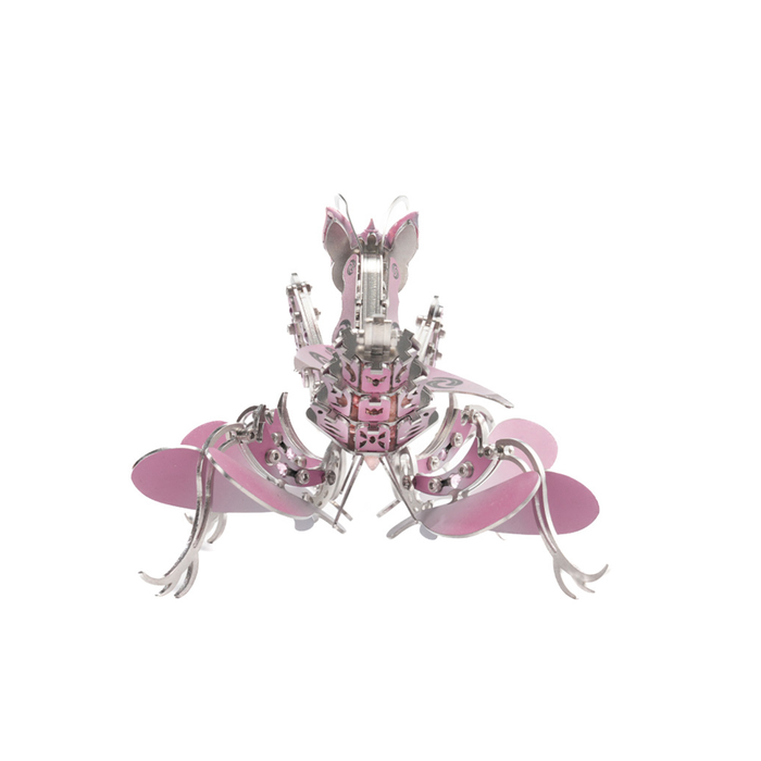 Orchid Mantis 3D DIY Mechanical Metal Insect Model Kit 100+ PCS Creative Trendy Display Pink