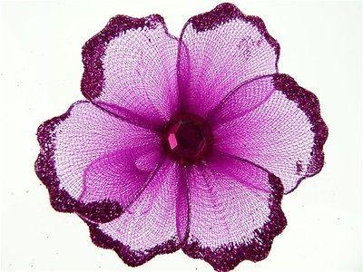 Organza Glitter Nylon, Mini Flower, 2-inch, 12-Piece