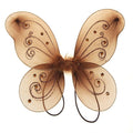 Organza Nylon Butterfly Wings with Glitters, 12-Inch, Brown
