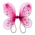 Organza Nylon Butterfly Wings with Glitters, 12-Inch, Fuchsia
