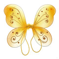 Organza Nylon Butterfly Wings with Glitters, 12-Inch, Gold