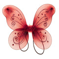 Organza Nylon Butterfly Wings with Glitters, 12-Inch, Red