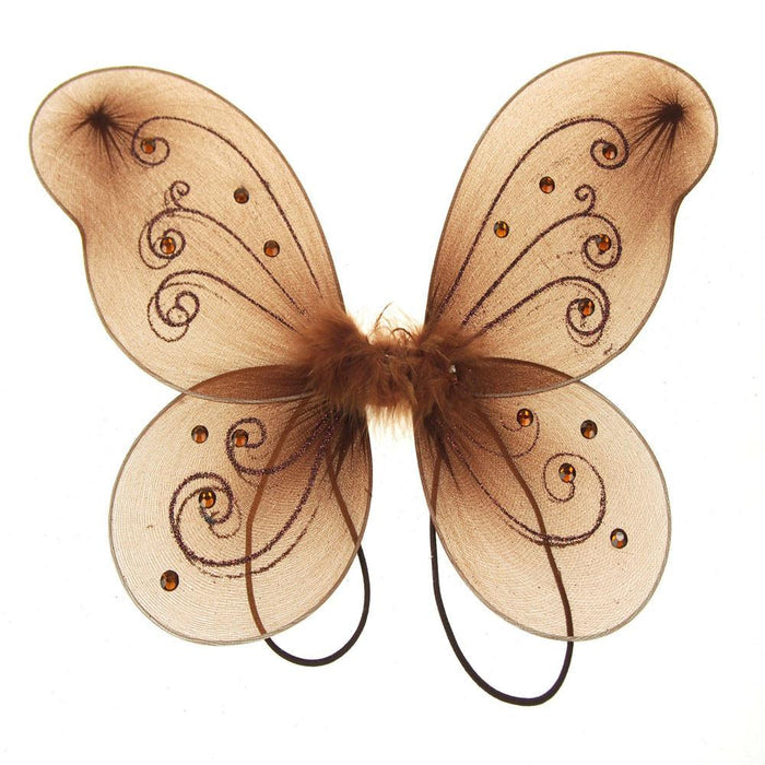 Organza Nylon Butterfly Wings with Glitters, 12-Inch