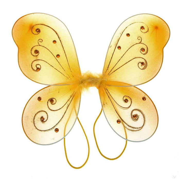 Organza Nylon Butterfly Wings with Glitters, 12-Inch