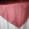 Organza Table Cover Overlay, 80-inch, Burgundy