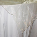 Organza Table Cover Overlay, 80-inch, Ivory