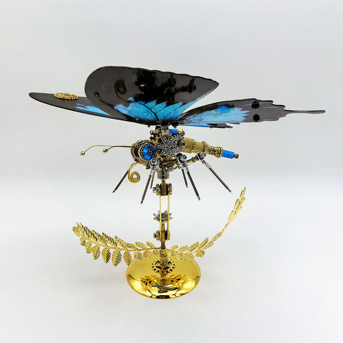 Paradise Swallowtail Butterfly 3D Metal Model Kit with Golden Leaf Stand