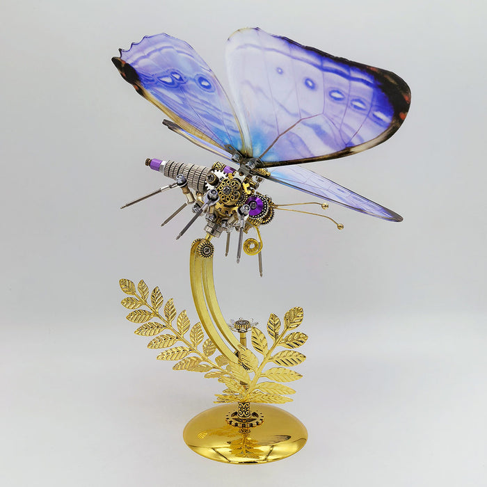 Paradise Swallowtail Butterfly 3D Metal Model Kit with Golden Leaf Stand