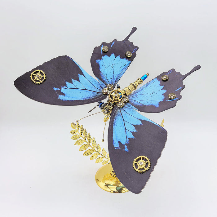 Paradise Swallowtail Butterfly 3D Metal Model Kit with Golden Leaf Stand