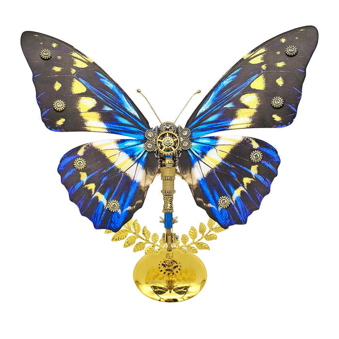 Paradise Swallowtail Butterfly 3D Metal Model Kit with Golden Leaf Stand