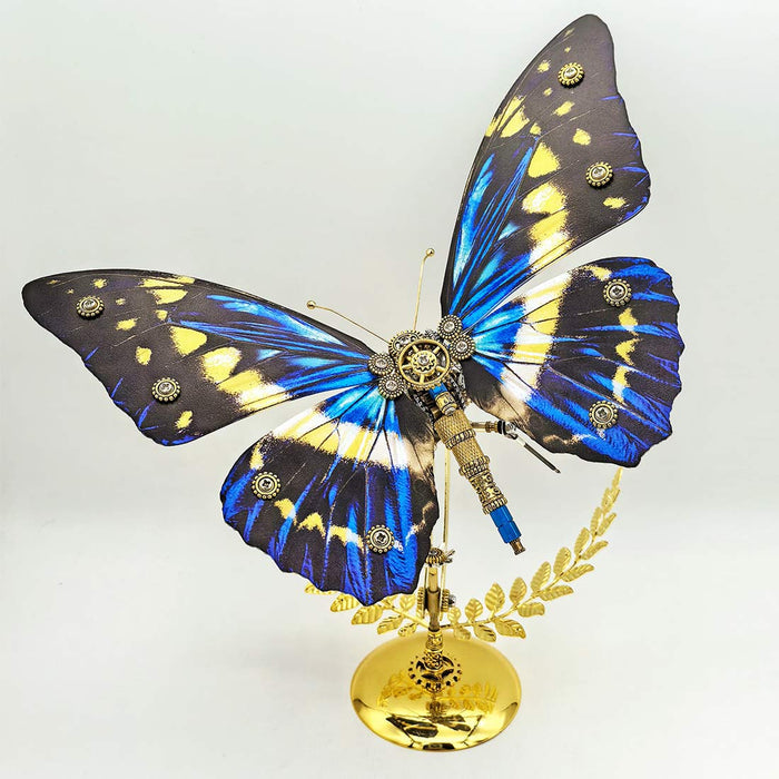 Paradise Swallowtail Butterfly 3D Metal Model Kit with Golden Leaf Stand