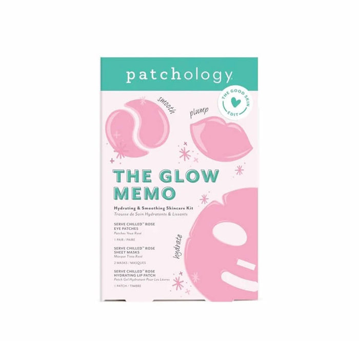 Patchology The Glow Memo packaging on a white background.