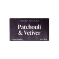 Thulisa Naturals Patchouli and Vetiver scented shower steamers in packaging on a white background.