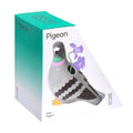 Ceramic pigeon vase in box packaging, front angle view on a white background.