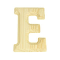 Pine Wood Beveled Wooden Letter E, Natural, 5-13/16-Inch