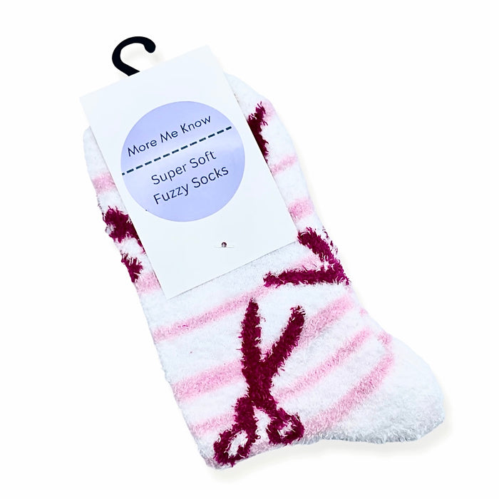 Pink Scissors | Soft Fuzzy Socks