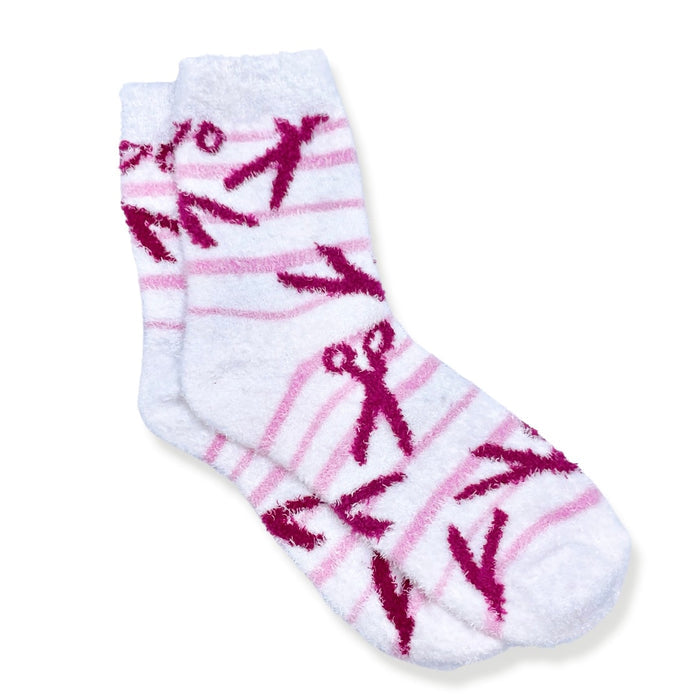 Pink Scissors | Soft Fuzzy Socks