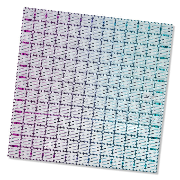 Pink to Teal Gradient | Clear - 13” x 13” Ruler