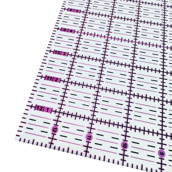 Pink to Teal Gradient | Clear - 13” x 13” Ruler