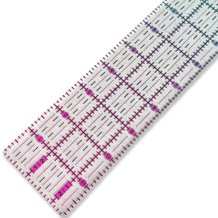 Pink to Teal Gradient | Glitter  - 12" x 2.5” Ruler